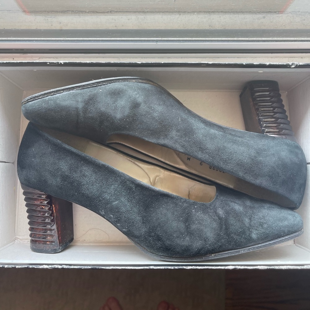 PROXY BLACK SUEDE HEELS - super cute, lightly worn, great condition!